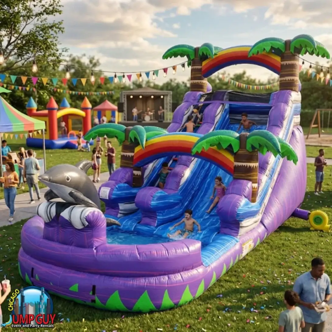 purple-dolphin-water-slide