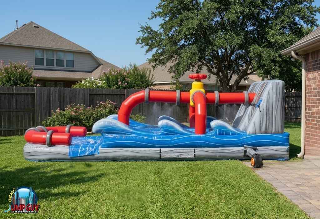 Faucet slip n slide with splash pool rental Chicago