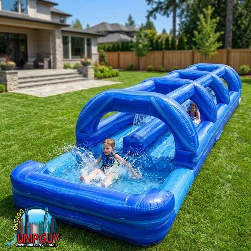 37ft dual lane slip n slide with splash pool rental Chicago