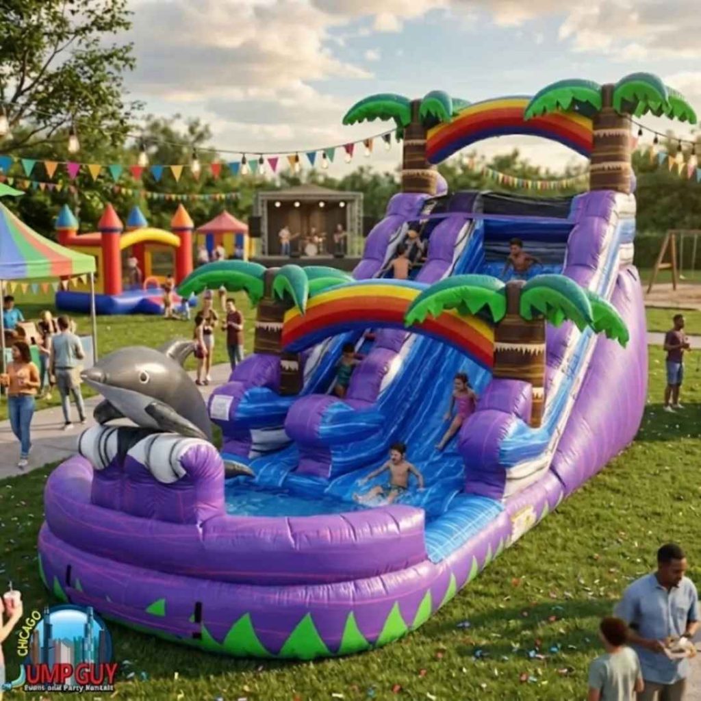 Purple Dolphin Water Slide