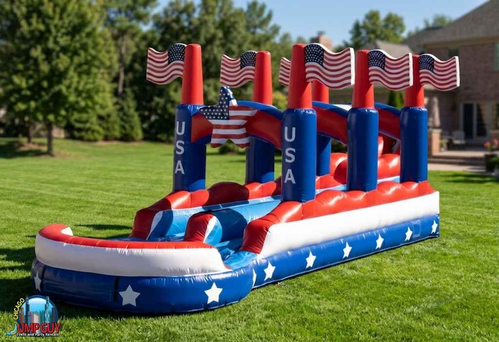 Stars and Stripes dual lane slip n slide rental Chicago